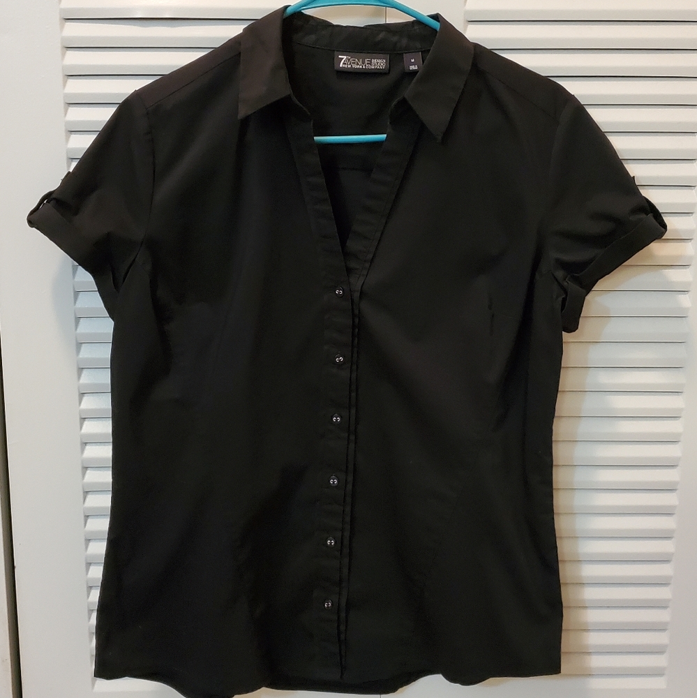 7th Avenue (NY&Co.) Medium Black Dress Shirt